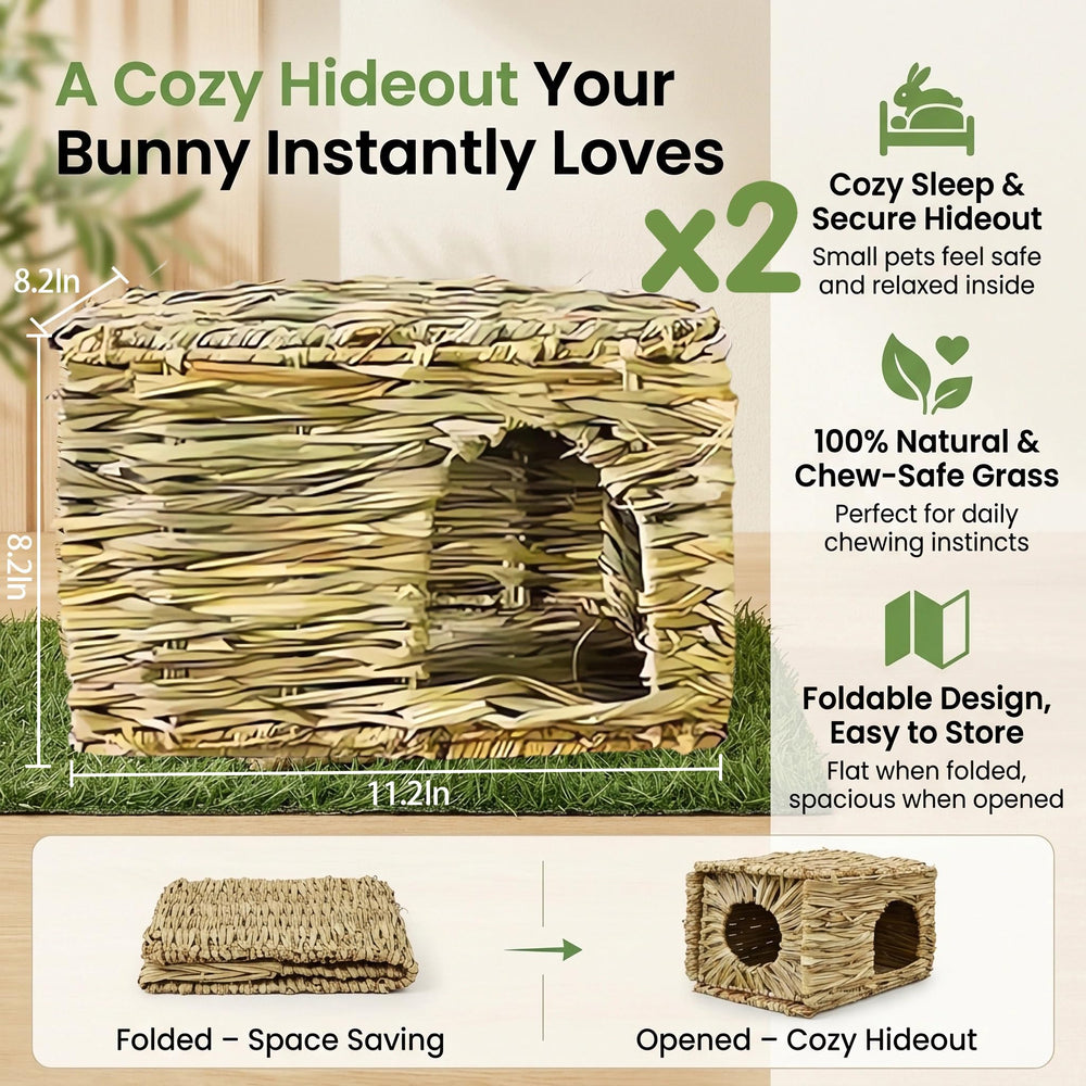 WUWEOT Grass Bunny House side view reveals spacious interior for exploration