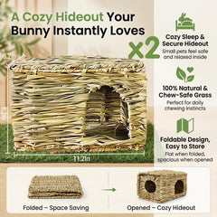 WUWEOT Grass Bunny House side view reveals spacious interior for exploration