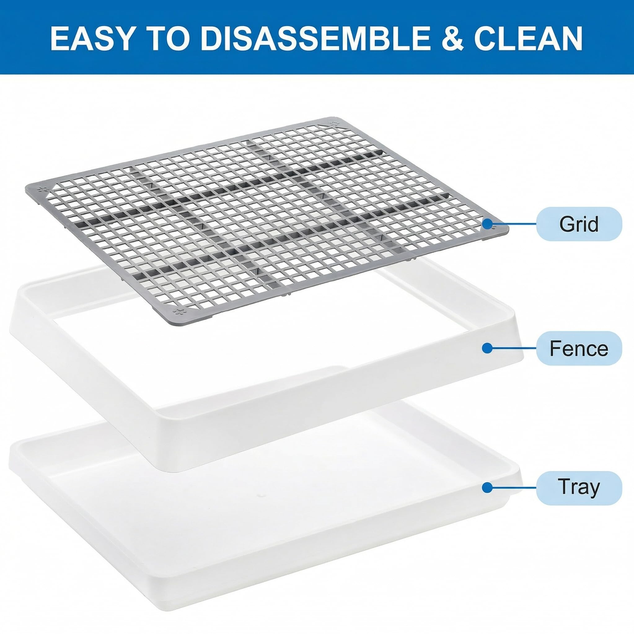 WUWEOT litter box with detachable top and bottom for simple cleaning