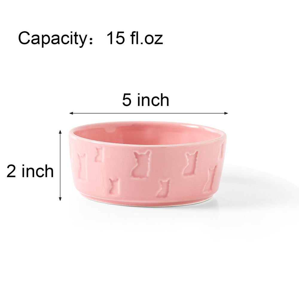 WUYIAZHI pink ceramic dog bowl silhouette design with coordinated look