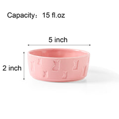 WUYIAZHI pink ceramic dog bowl silhouette design with coordinated look