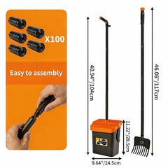 WuzoClean litter scoop with holder keeps bags organized during cleanup