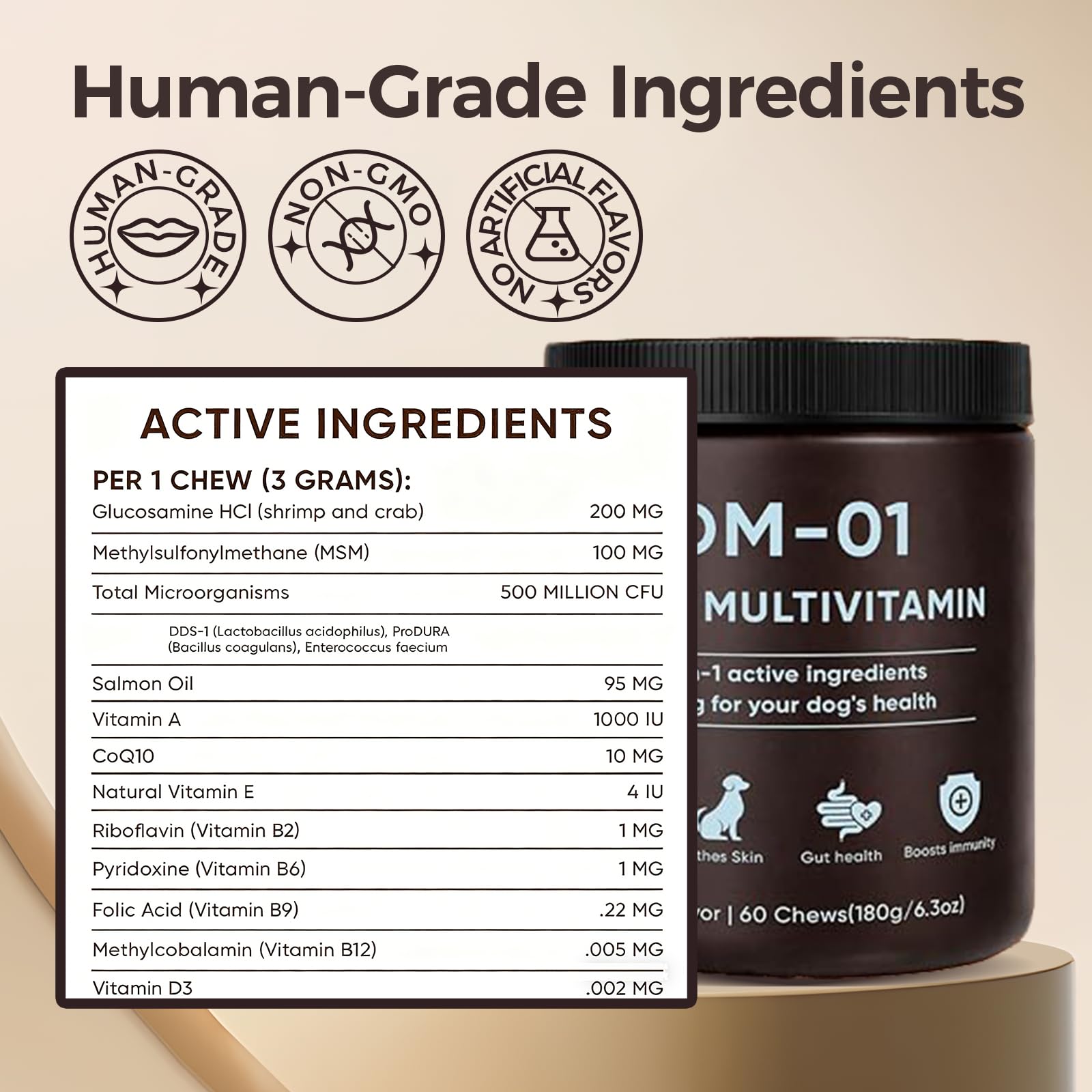Wvnscl DM-01 includes glucosamine for joint flexibility and comfortable movement.