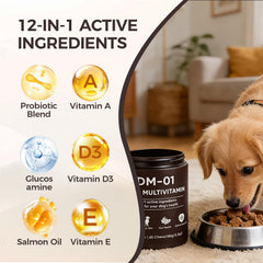 Wvnscl DM-01 formula with salmon oil supports coat shine and skin health.