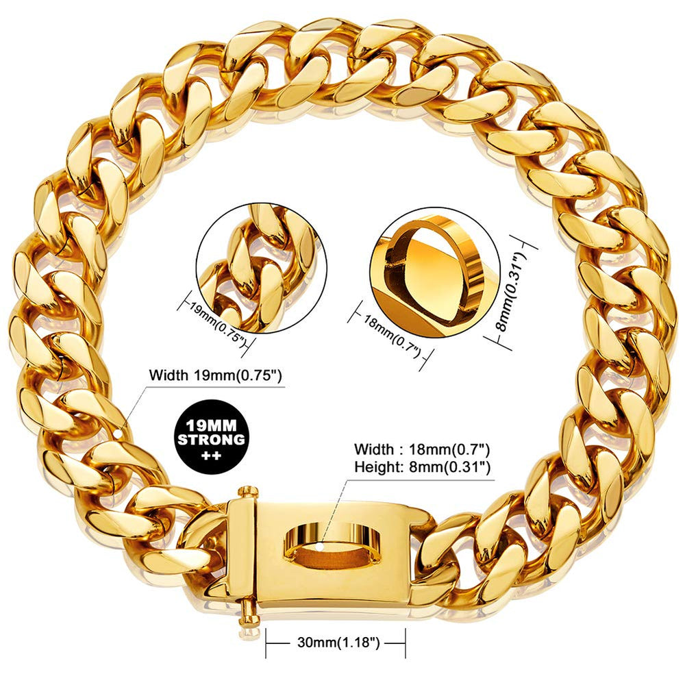 W/W Lifetime 18K gold plated stainless steel chain closeup shows durable finish