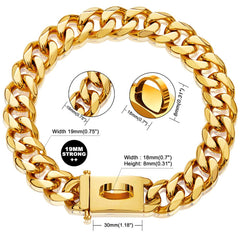 W/W Lifetime 18K gold plated stainless steel chain closeup shows durable finish