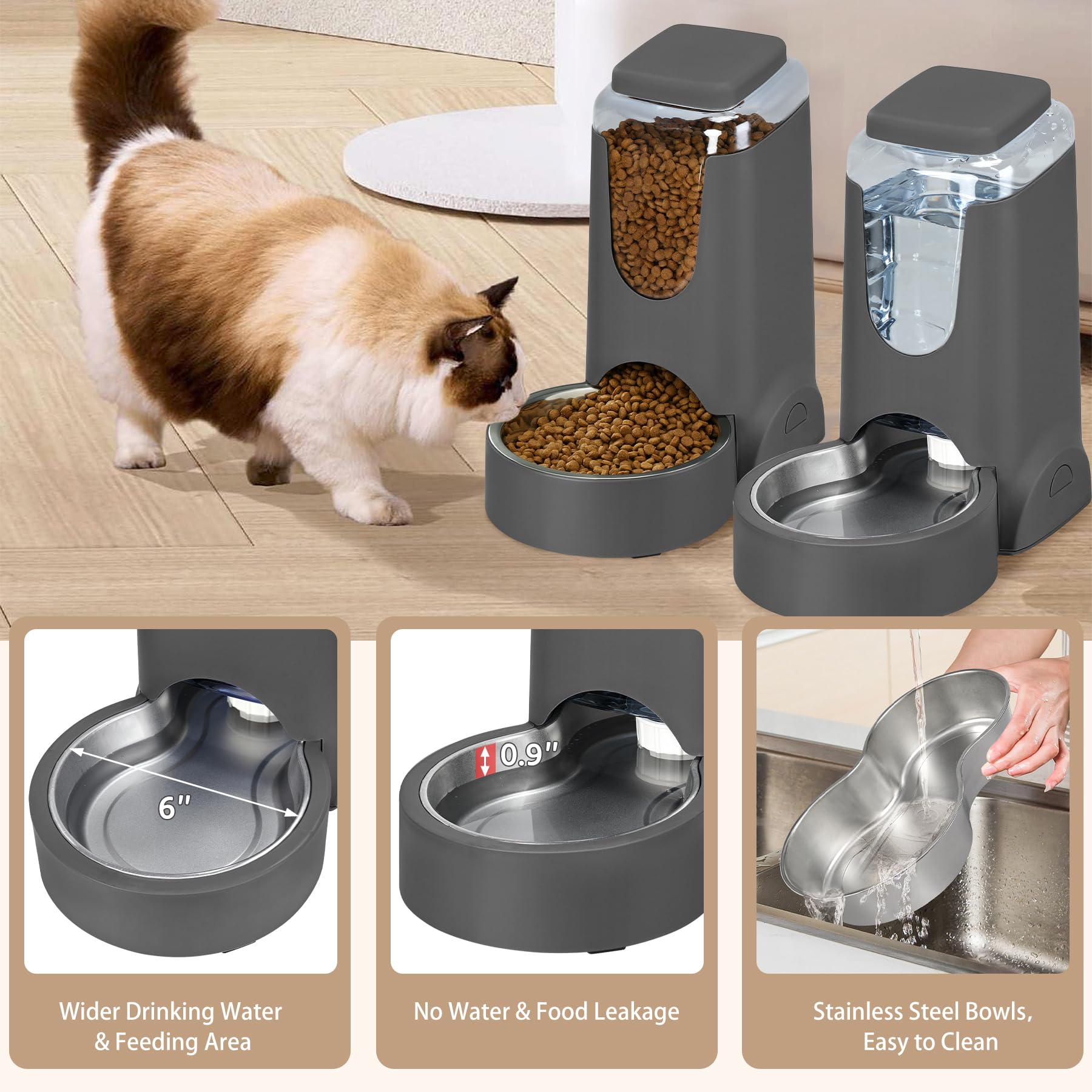 WyfKyd large capacity per unit: 6 lb food and 1 gal water.