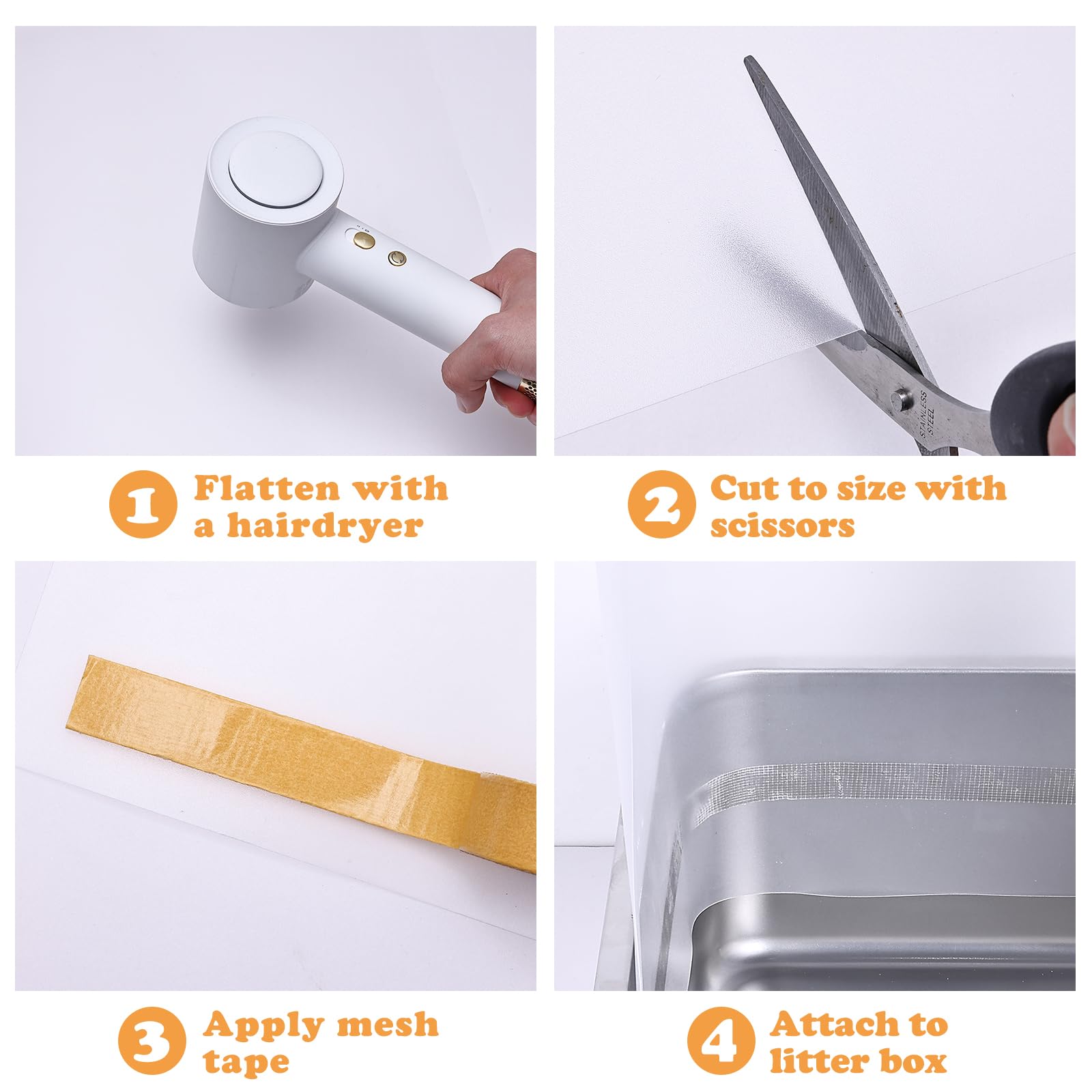 WYLUNBI transparent litter box shield protects floors while remaining visible