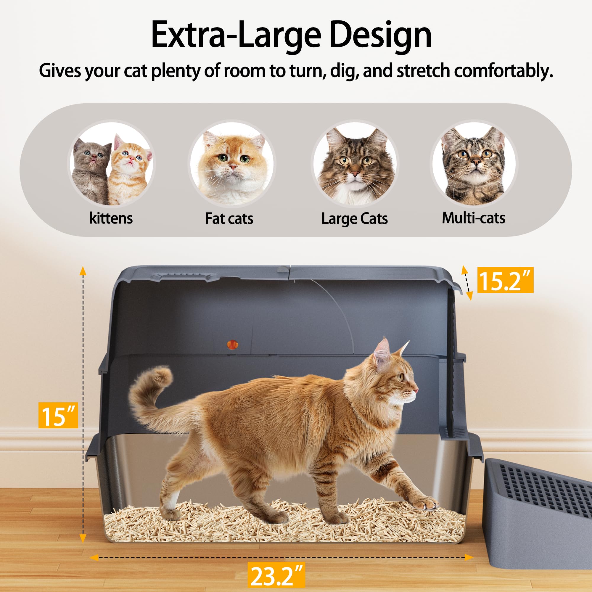 Wynsylis XL front step, mat, scoop set included for easier maintenance