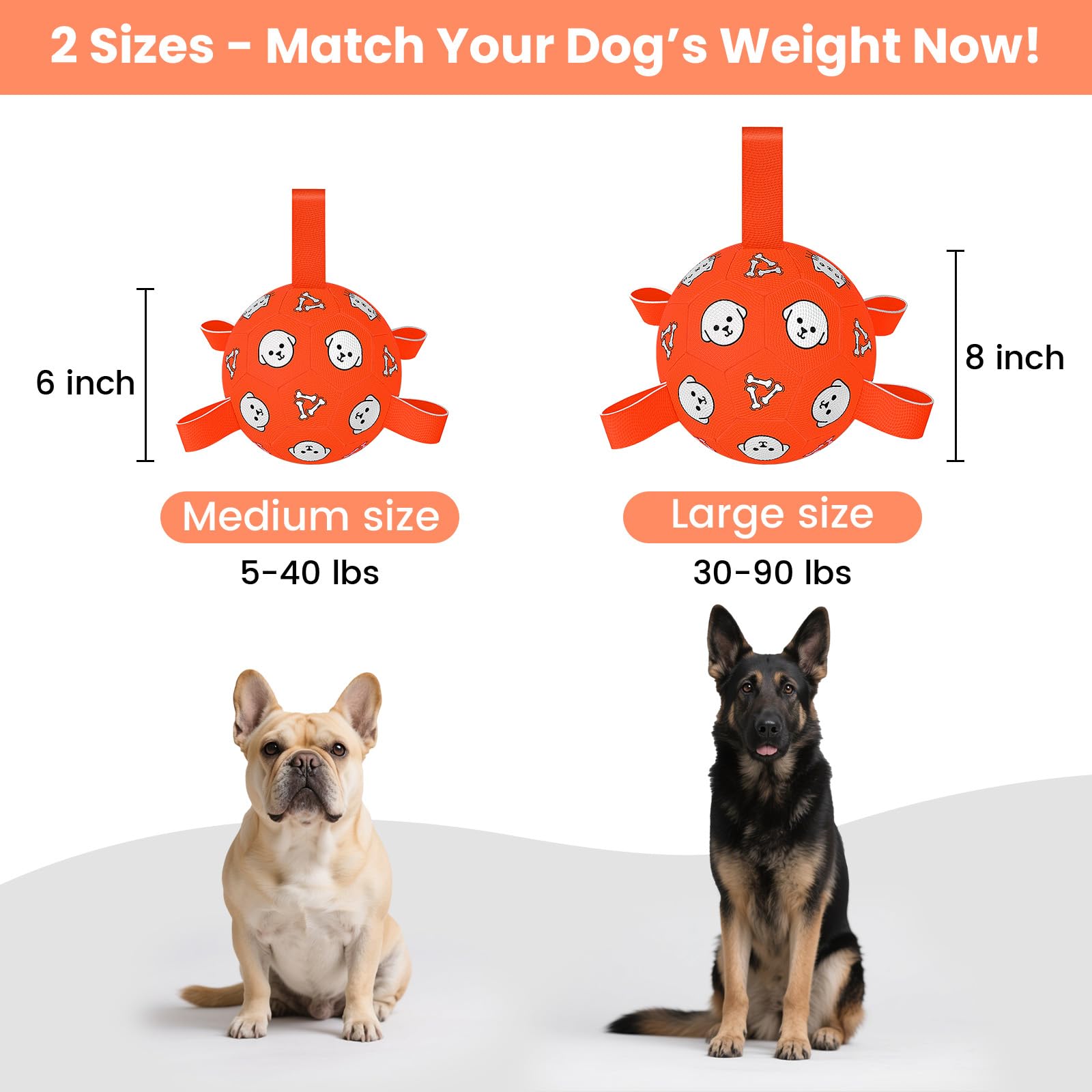 WYNTRIUM dog ball grab tabs close-up highlighting bite-friendly design for tugging.