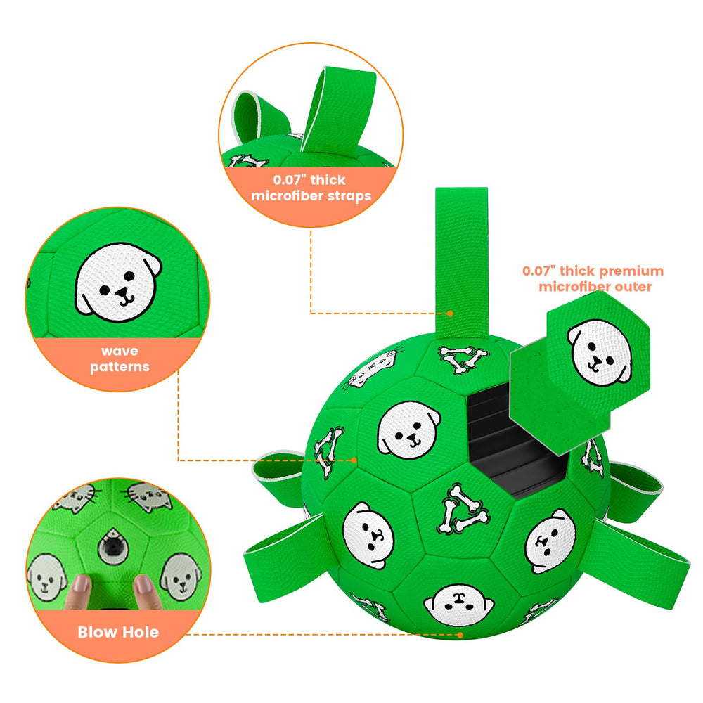 WYNTRIUM dog soccer ball material closeup, premium microfiber texture for grip and resilience