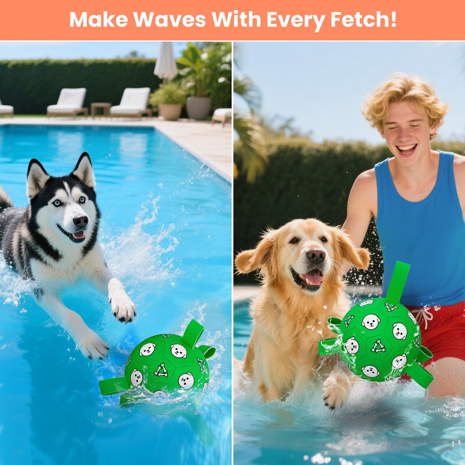 WYNTRIUM dog soccer ball outdoor play, durable design for backyard games