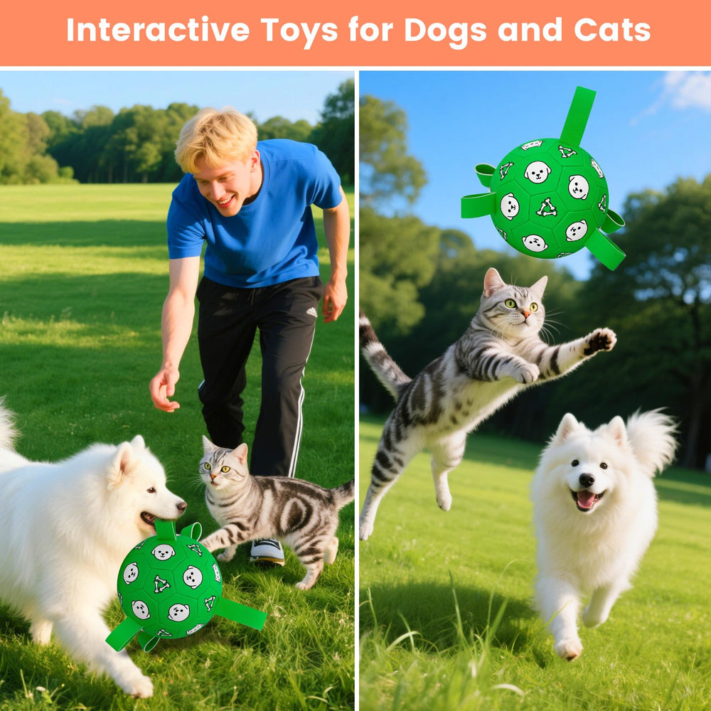 WYNTRIUM dog soccer ball strap tug, strap closeup, ideal for interactive play