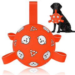 WYNTRIUM dog soccer ball straps for easy tugging and fetch.