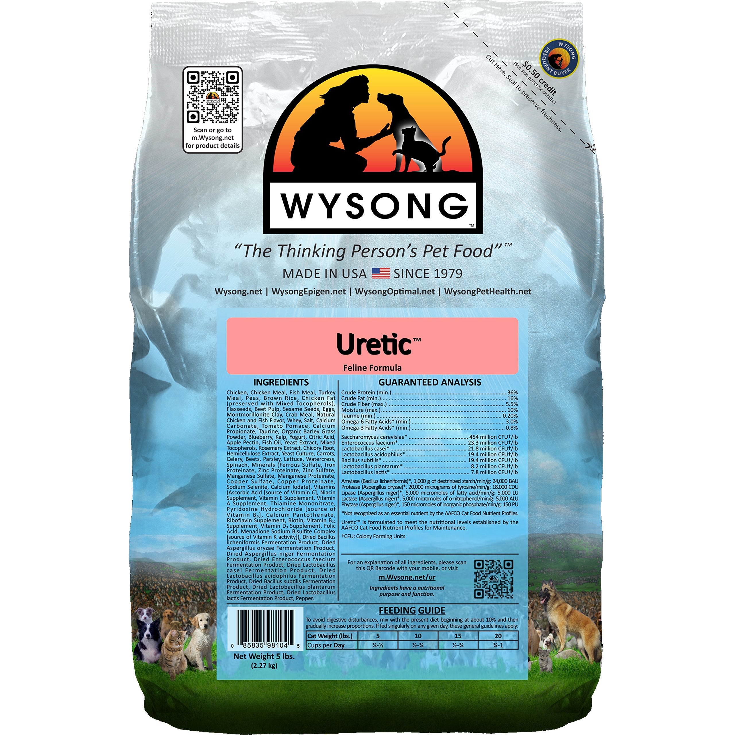 Wysong Uretic dry cat food with real chicken boosts vitality.