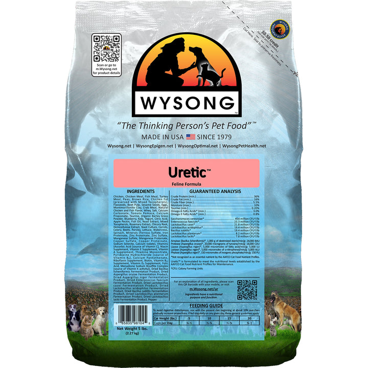 Wysong Uretic dry cat food with real chicken boosts vitality.