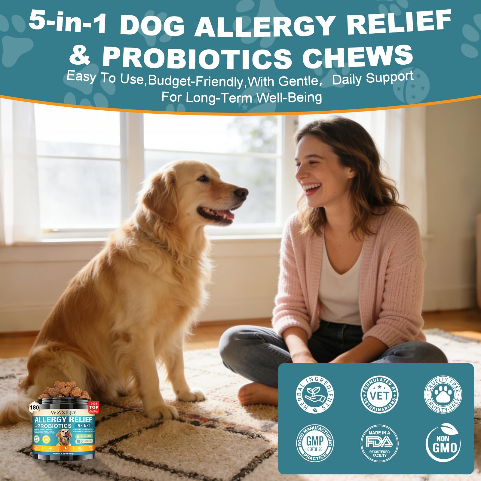 Wzxlj.Y dog allergy chews with human grade ingredients.