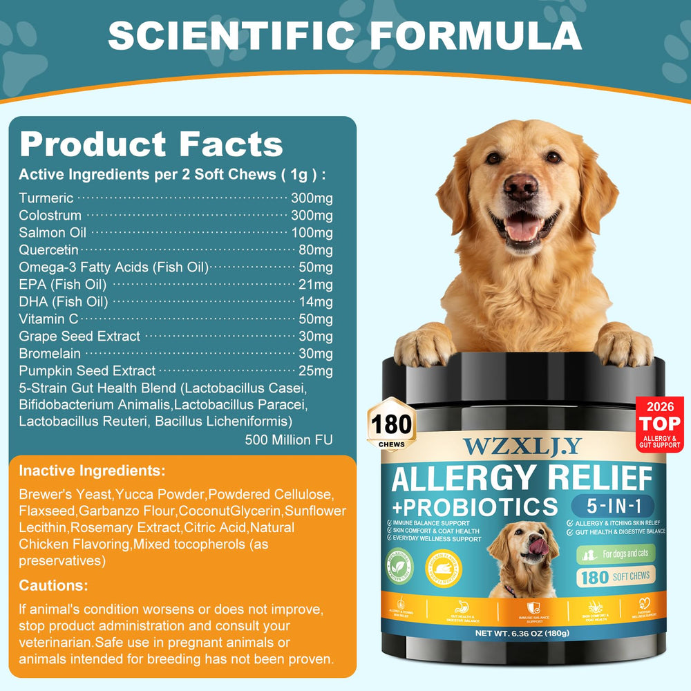 Wzxlj.Y dog allergy chews pieces inside for convenient servings.