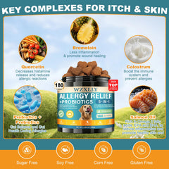 Wzxlj.Y dog allergy chews soft texture makes chewing easy.