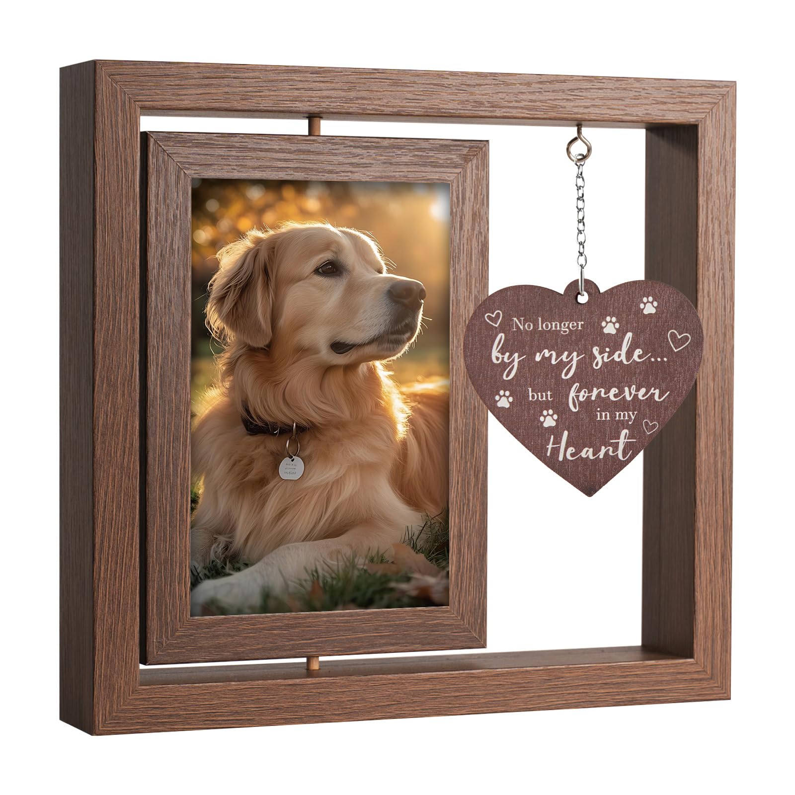 X-partner 4x6 pet memorial frame with rotating double-sided display.