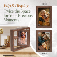X-partner pet memorial frame features a heart pendant keepsake.