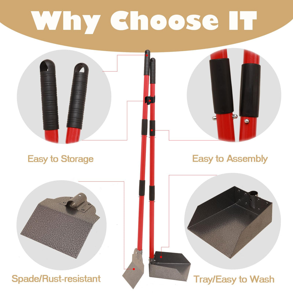 X-TECOKIT Pooper Scooper with adjustable handle for comfortable use.