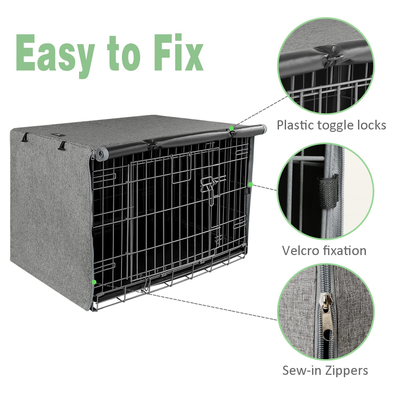 X-ZONE PET crate cover shows zippered panels for ventilation control