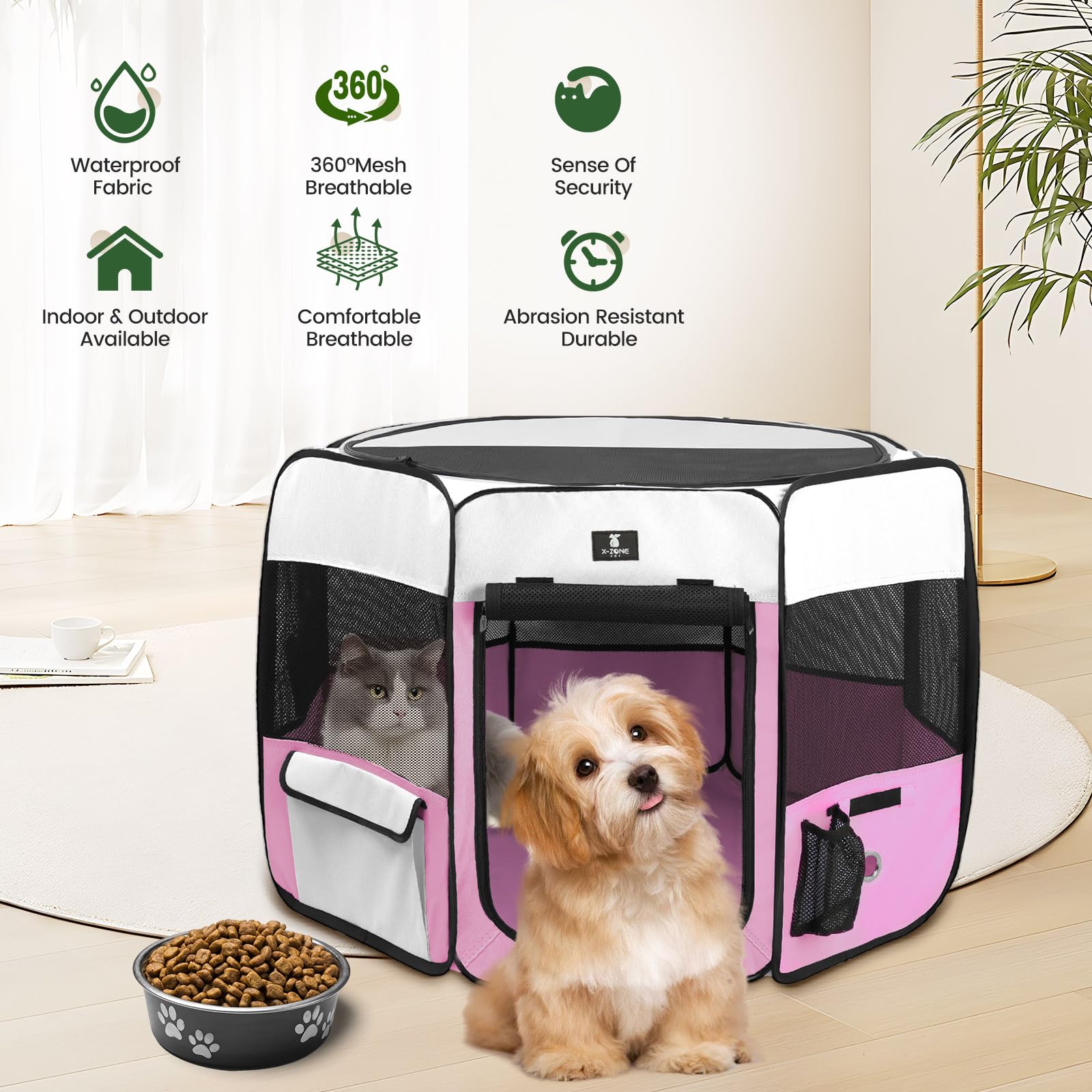 X-ZONE PET playpen carry case storage for easy transport and setup