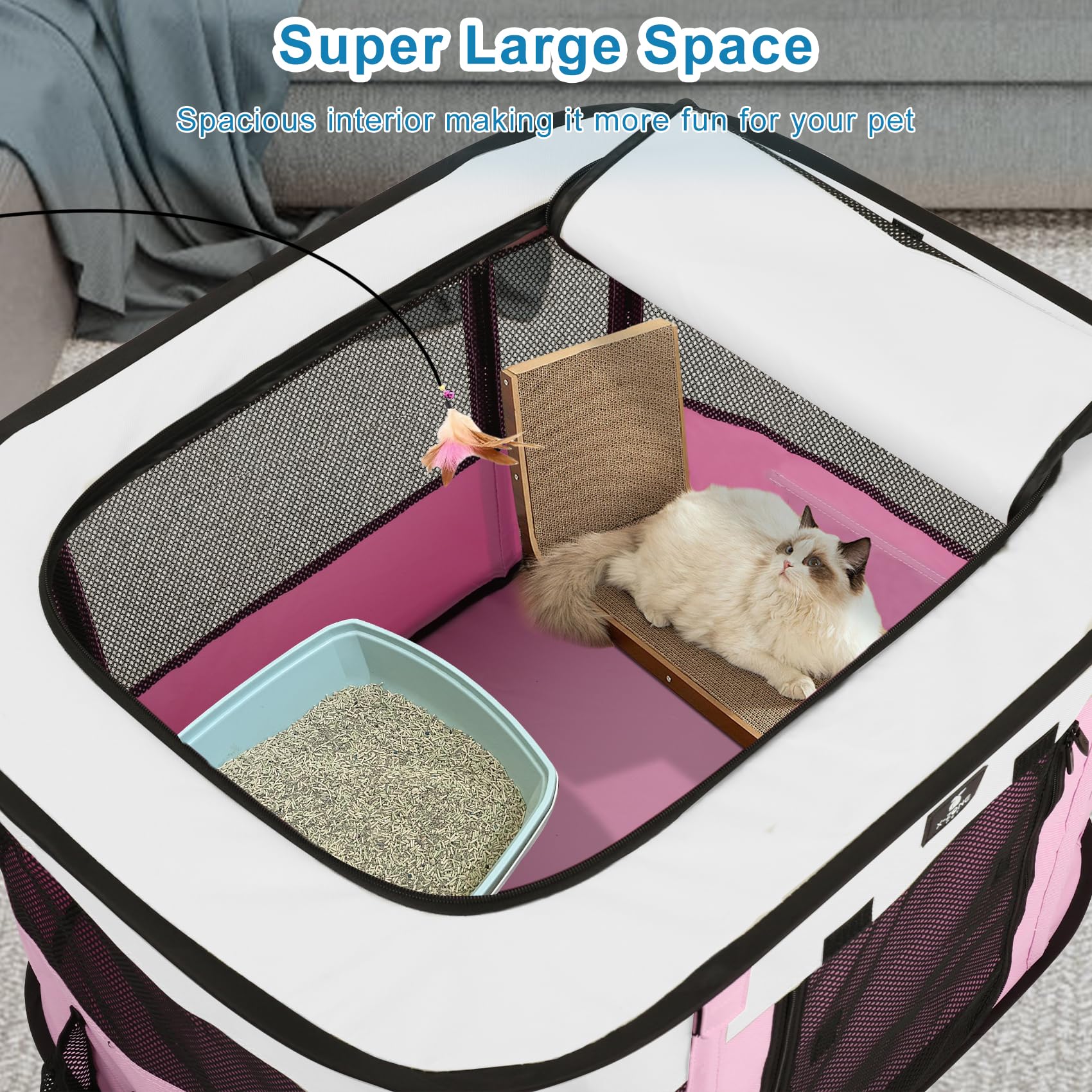X-ZONE PET portable crate with tote bag for storage and travel