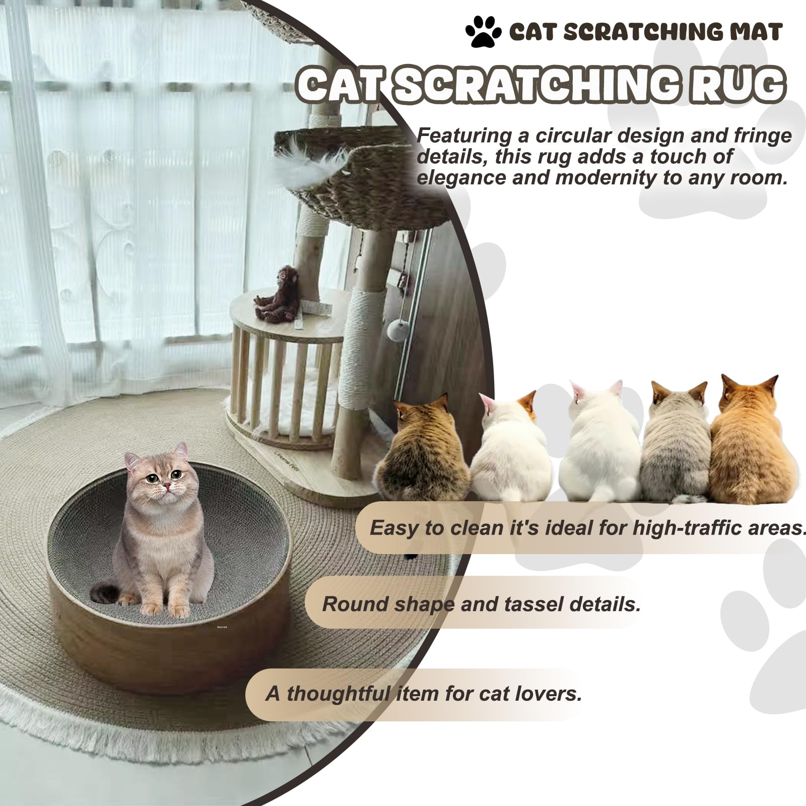 Xanadued cat play area rug protects floors while inviting exploration