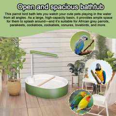 Xanadued Parrot Shower ample space supports multiple birds at once.