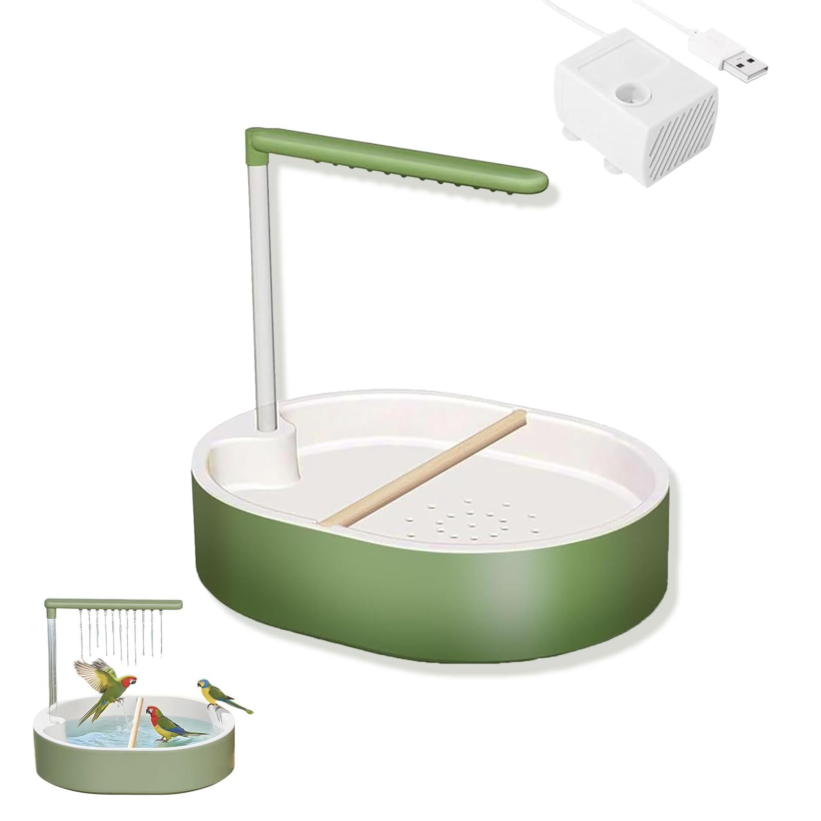 Xanadued Parrot Shower basin-wide view for spacious bathing space.