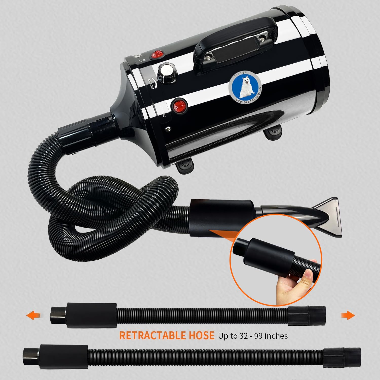 Xapigo Dog Dryer is lightweight and ergonomic for easy handling.