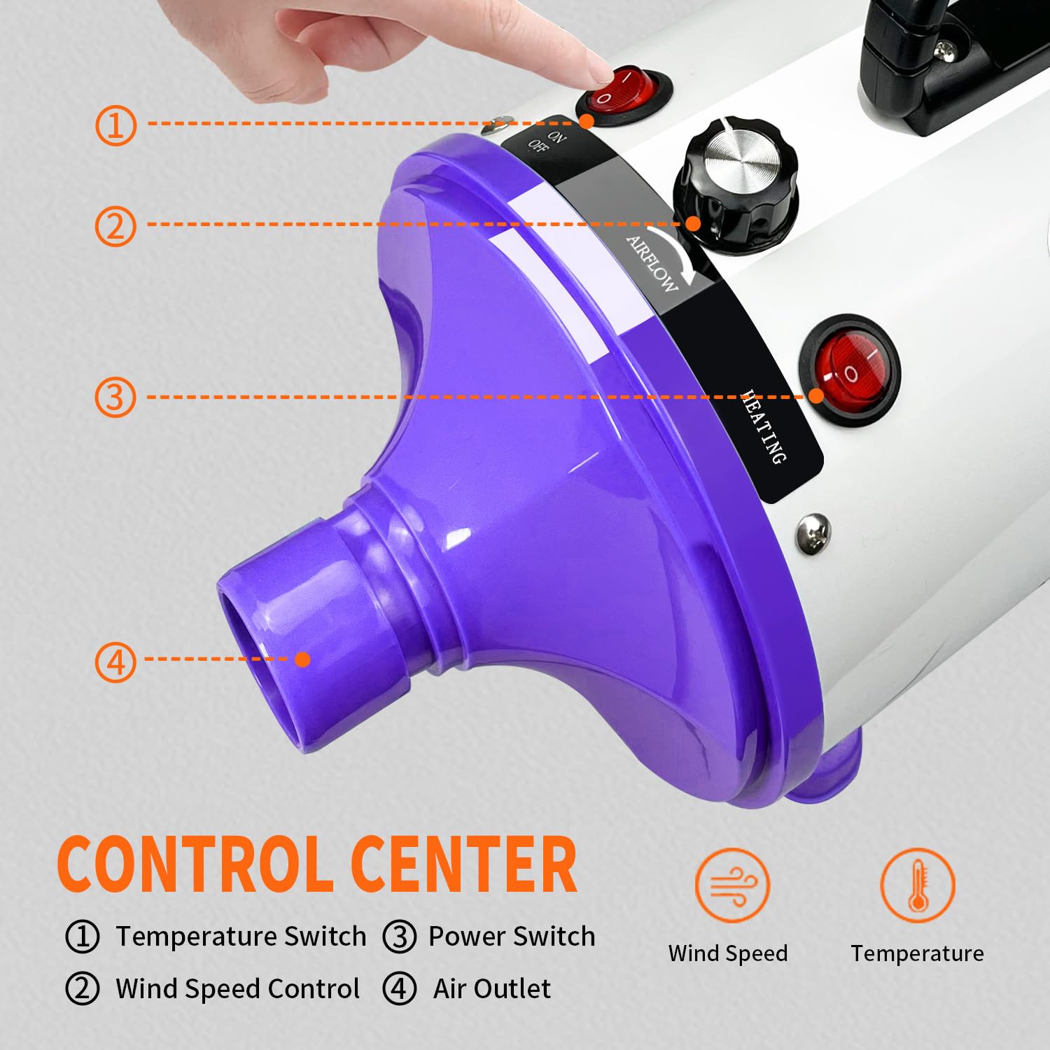 Xapigo Dog Dryer noise-reduction design keeps pets calm.