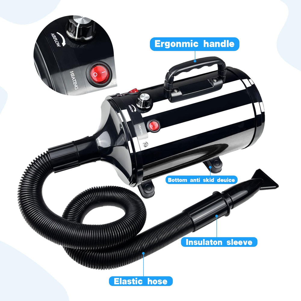 Xapigo Dog Dryer with noise reduction for calmer grooming sessions.