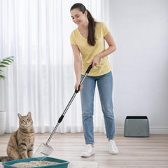 XBX adjustable extendable handle on the scoop enables comfortable standing use.