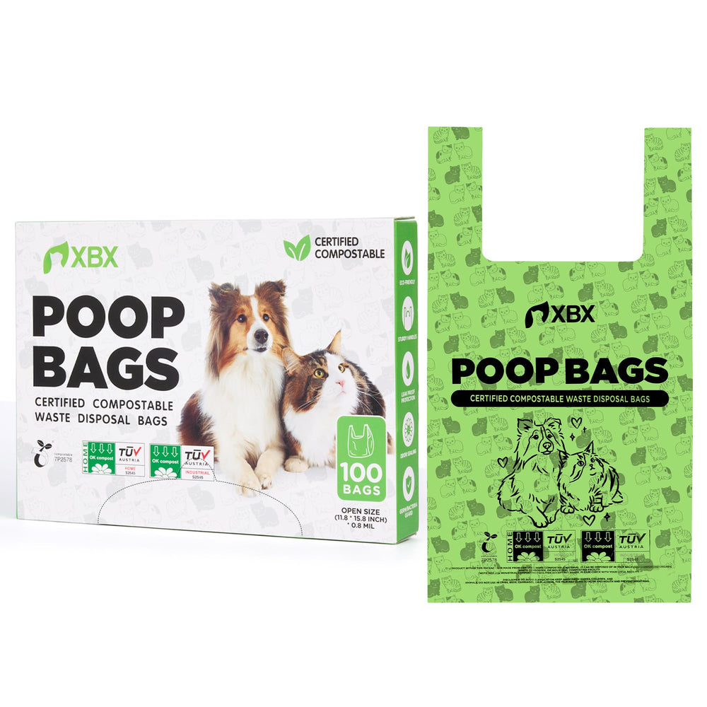 XBX 100-count pack of cat litter bags for daily use.