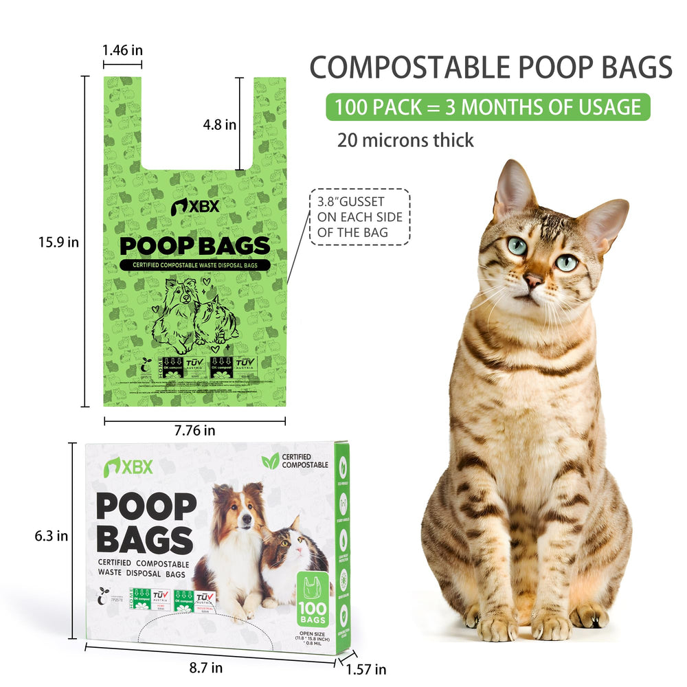 XBX multi‑purpose cat litter disposal bags for various waste.