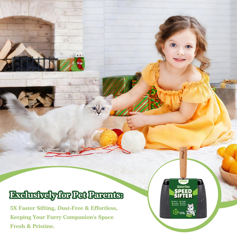 XBX cat litter scoop compatible with clumping and crystal litter.