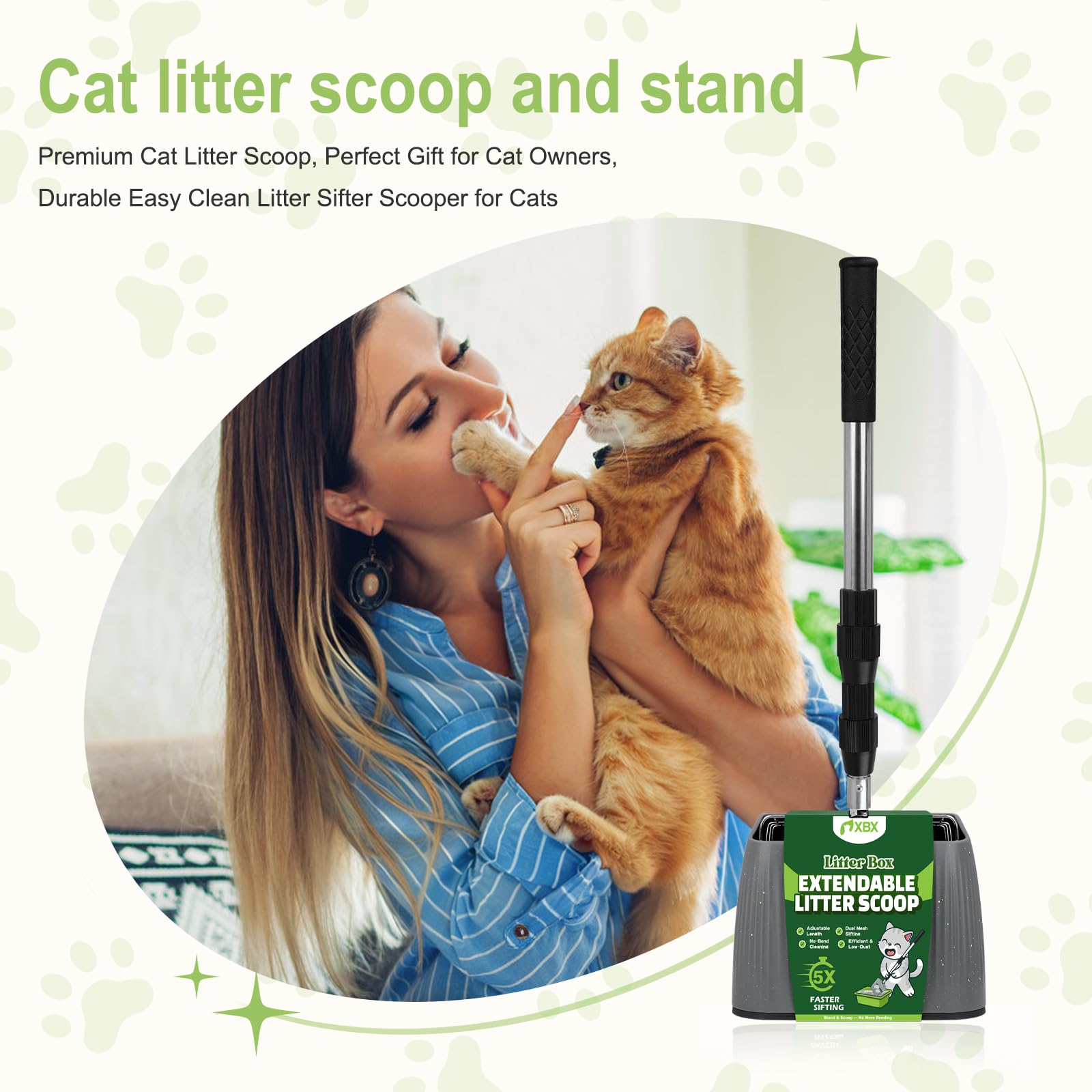 XBX durable litter scoop for daily home use and multi-cat households.