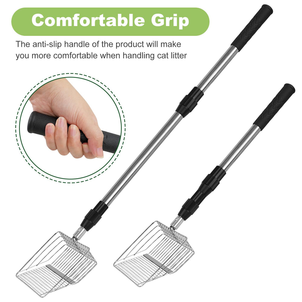 XBX multi-purpose design supports scooping litter, yard debris, or sand.