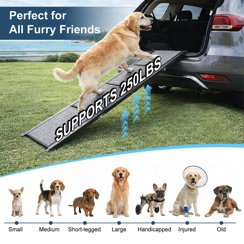 XCETSDR dog ramp with non-slip traction on wet surfaces