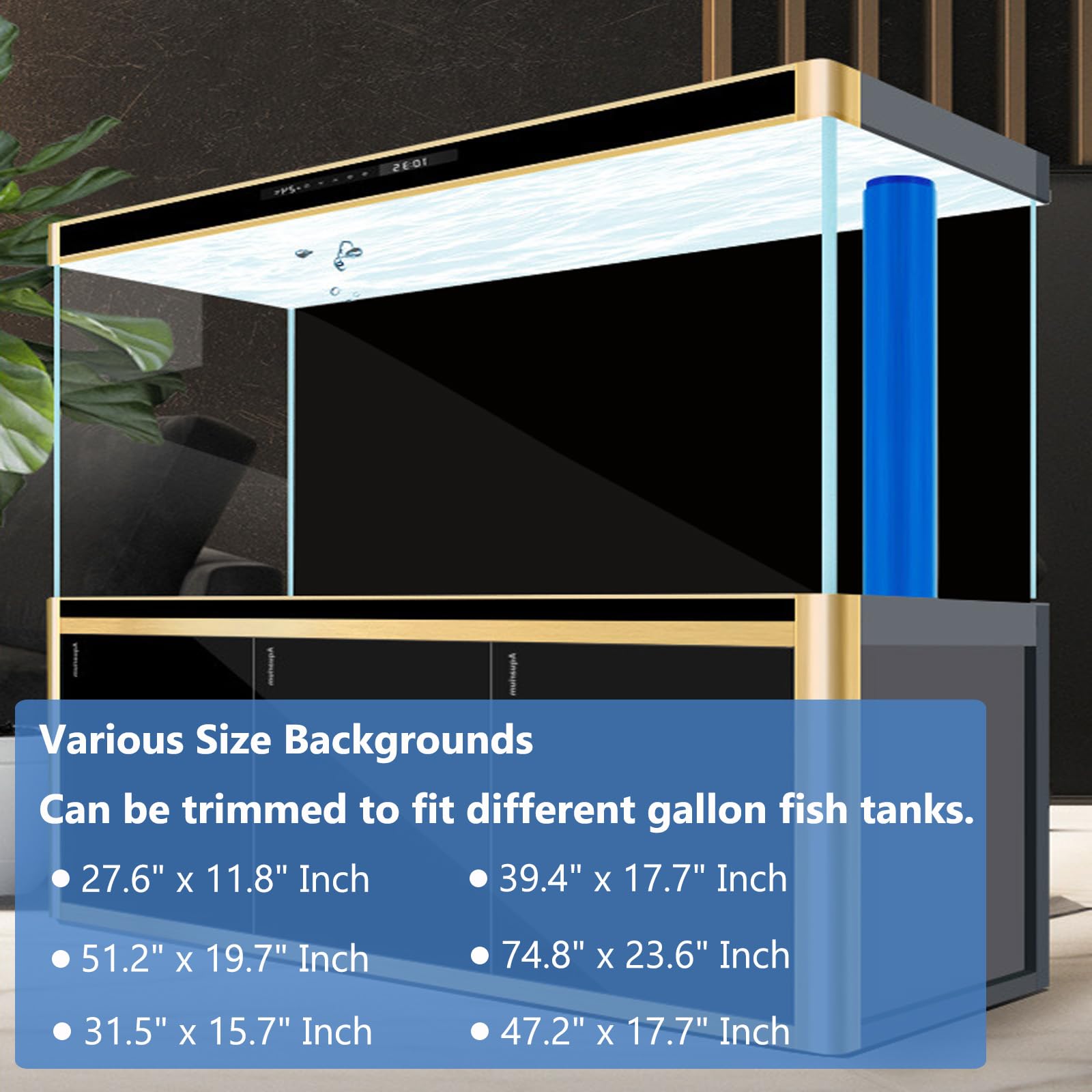 XCNO aquarium background static cling enhances tank clarity and visual appeal