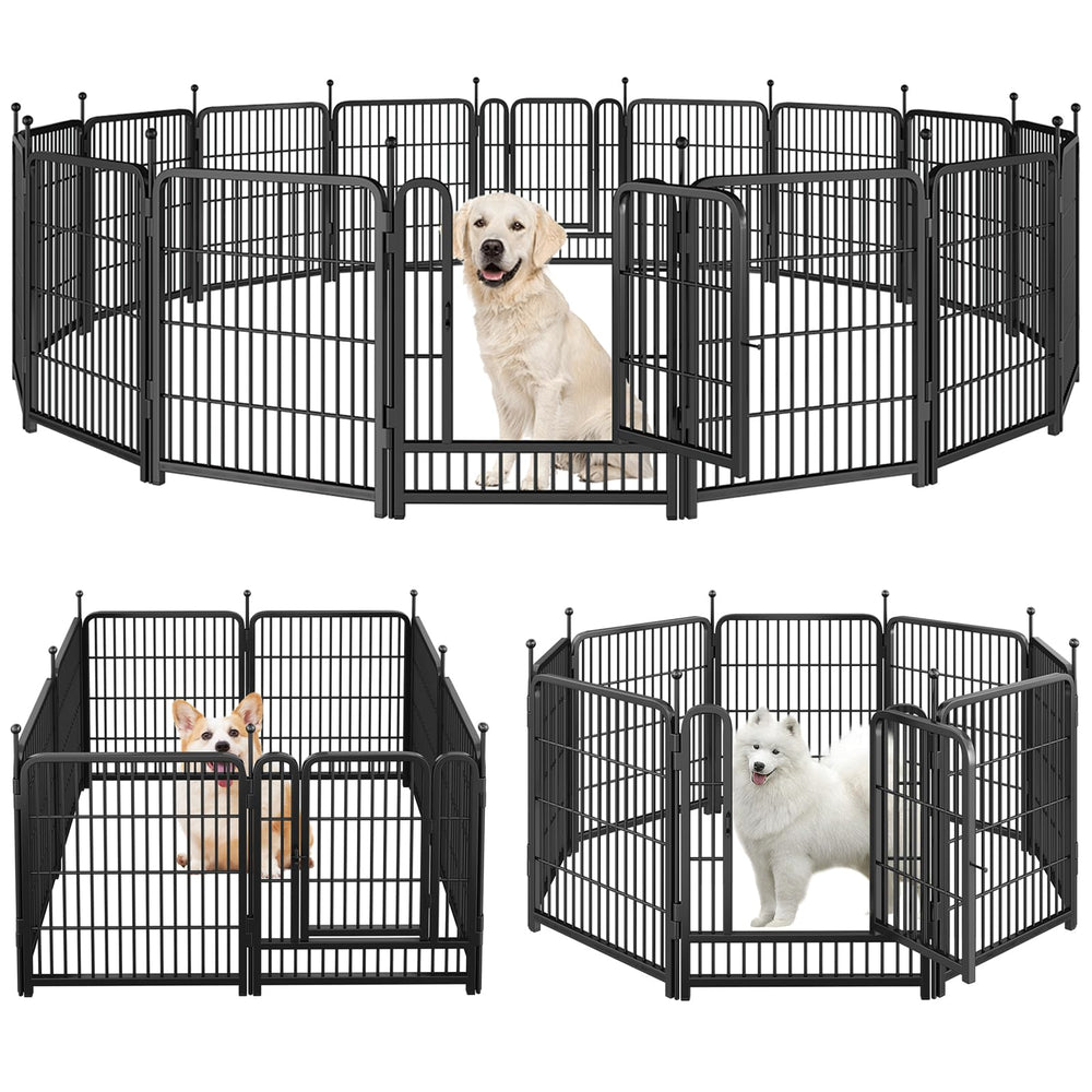 XDPET dog playpen folds for easy setup and transport.
