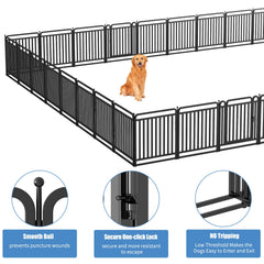 XDPET New Thickened Playpen 32inch assembled-shape image demonstrates flexible layouts for indoor and outdoor spaces.