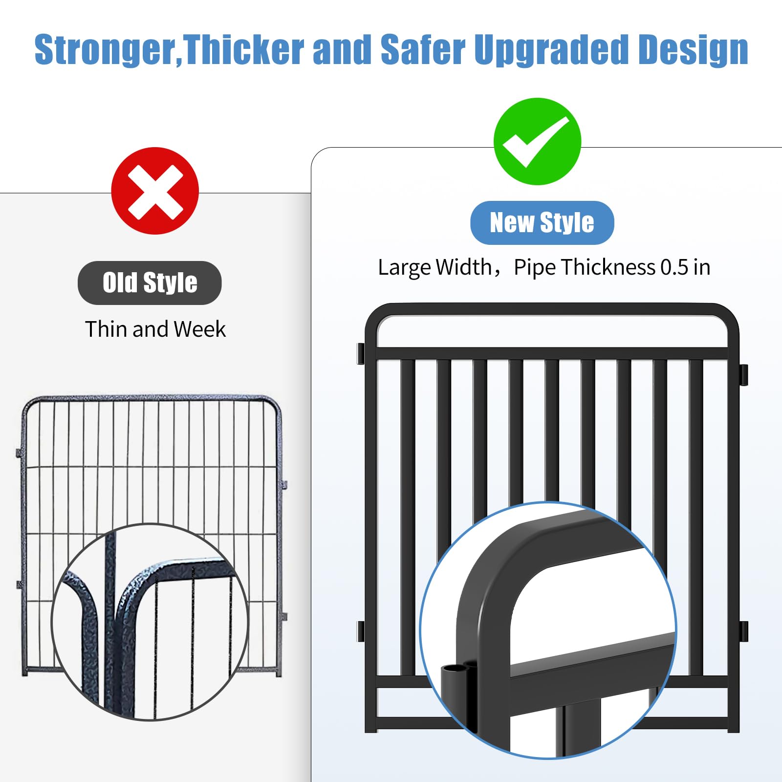 XDPET New Thickened Playpen 32inch durable metal shell emphasizes rust-resistant finish for long-term garden use.