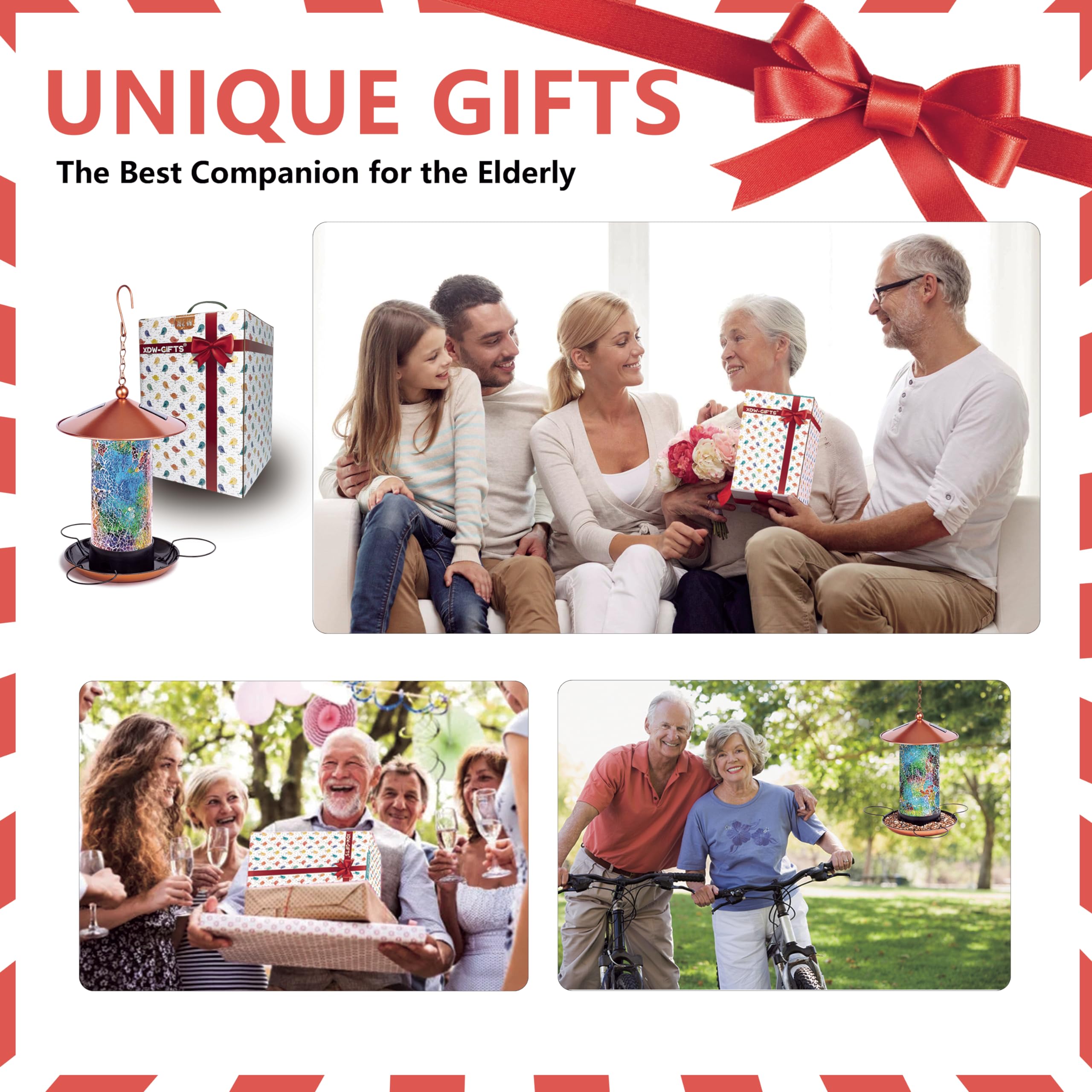 XDW-GIFTS bronze metal housing offers durable, weatherproof support for year-round bird viewing