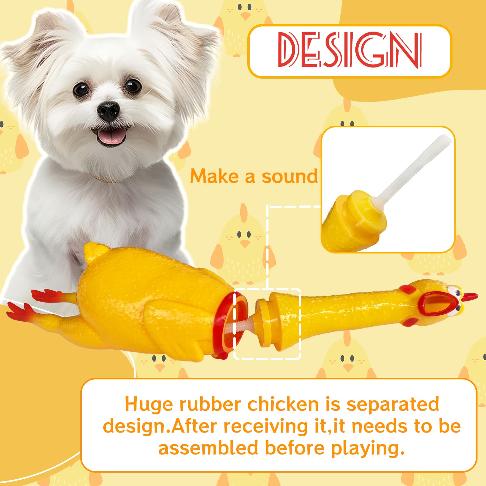 Xeehwb durable high-quality rubber chicken designed for safe, long-lasting play.