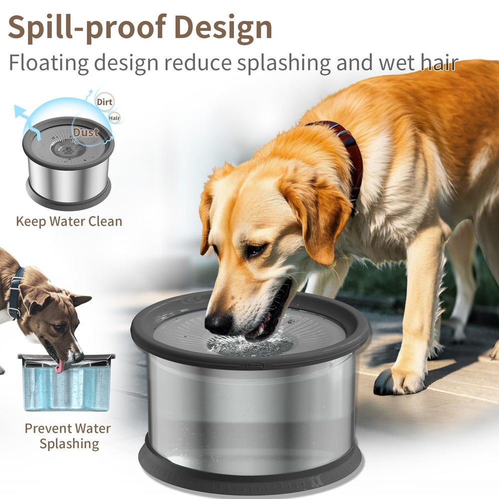 Xetino no-spill bowl with anti-slip mat stabilizes hydration on floors