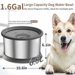 Xetino stainless steel dog water bowl from the side, durable and easy to clean